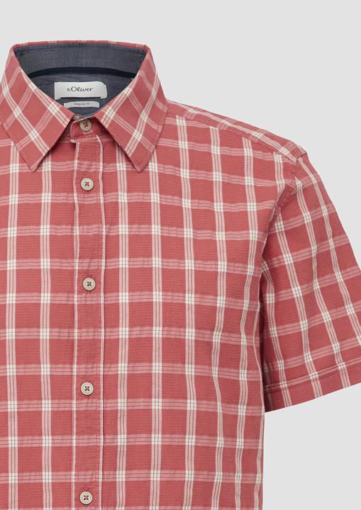 Actual product image S.Oliver Hemd Regular Fit: Kariertes Kurzarmhemd mit Struktur (S)