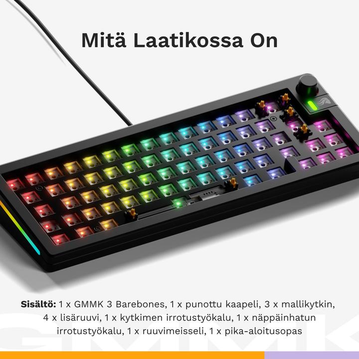 Immagine prodotto Glorious Tastiera da gioco personalizzata GMMK 3 65 % - barebone, layout ISO, nero (Cablato)