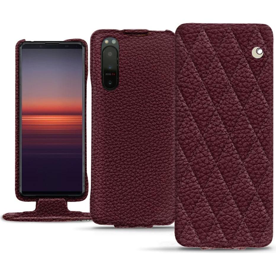 Noreve Lederschutzhülle vertikal (Sony Xperia 5 II), Smartphone Hülle, Violett