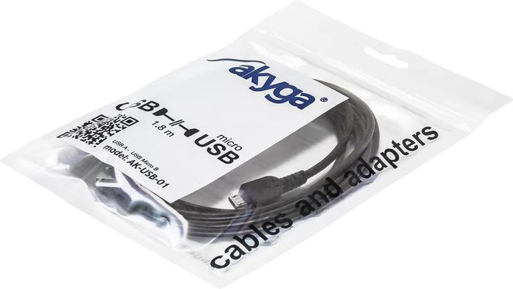 Image du produit Akyga AK-USB-01 Câble USB 2.0 Micro-USB B USB A (1.80 m, USB 2.0)