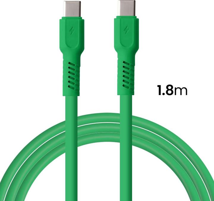 Produktbild Forever COLORUM Kabel USB-C - USB-C 1,8m 3A CK60-CC-04 xGreen (1.80 m, USB 3.2 Gen 1, 60 W)