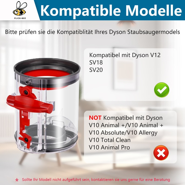 Produktbild Flickbee dust container for Dyson V12 - replaces 965272-01