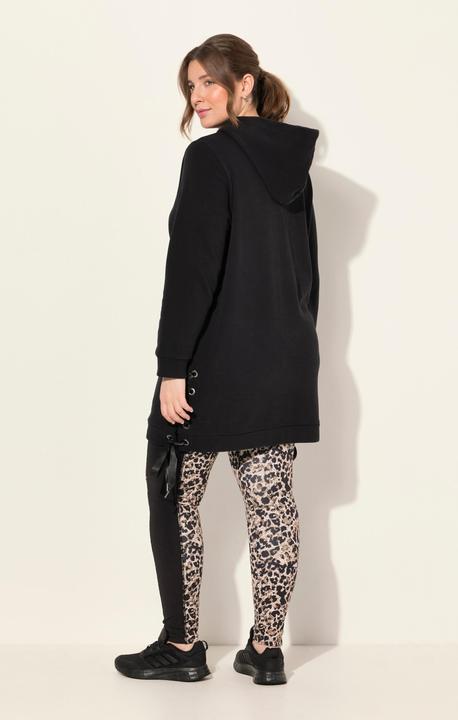 Produktbild Ulla Popken Long-Hoodie, Satinbänder, Kapuze, Langarm (56)