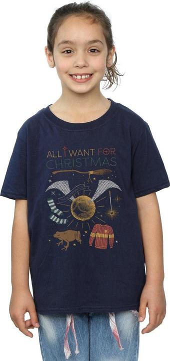 Actual product image Girls All I Want For Christmas Cotton T-Shirt (116)