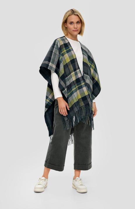 Produktbild s.Oliver Indoor-Poncho Poncho mit Fransen (One Size)