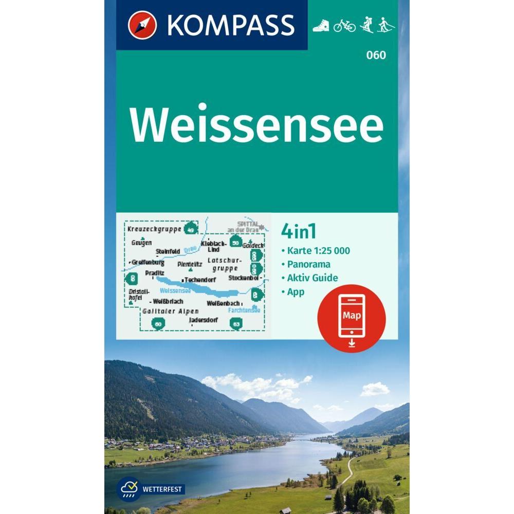KOMPASS Wanderkarte 060 Weissensee 1:25, Landkarte