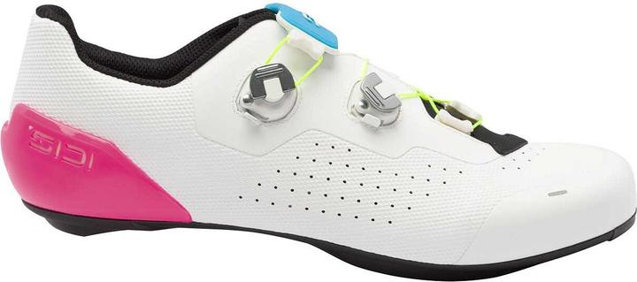 Fluorescent Pink, White