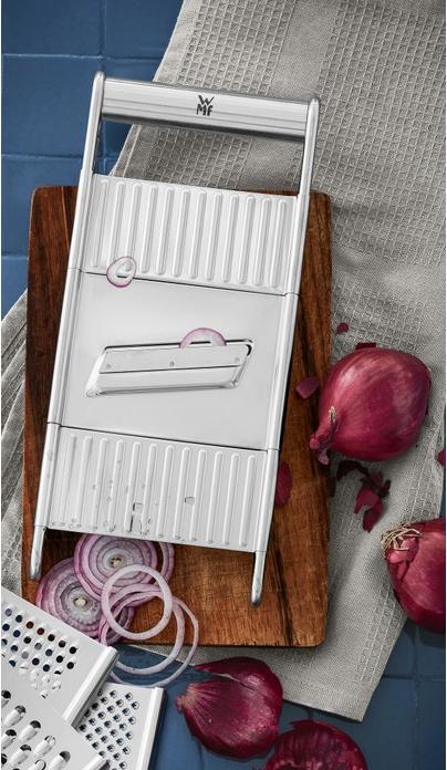 Produktbild WMF Gemüsereibe Küchenreibe 12x18cm 4 Aufsätze Hobeln Raspeln Reiben Schneiden Gourmet