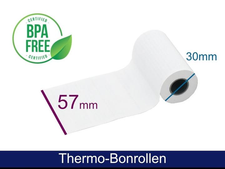 Produktbild ARTDEV Thermorolle - 57 30 12 (B/D(max.)/K) mit Lastschrifttext, weiss, 9m