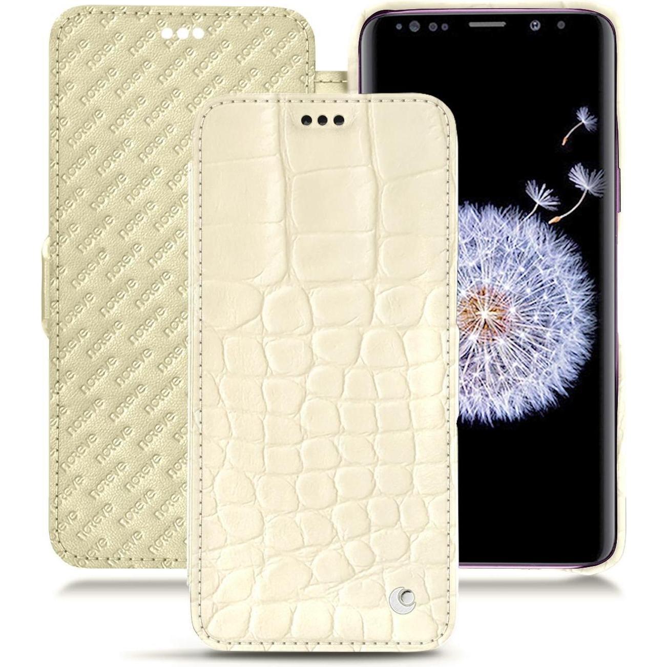 Noreve Lederschutzhülle horizontal (Samsung Galaxy S9+), Smartphone Hülle, Weiss