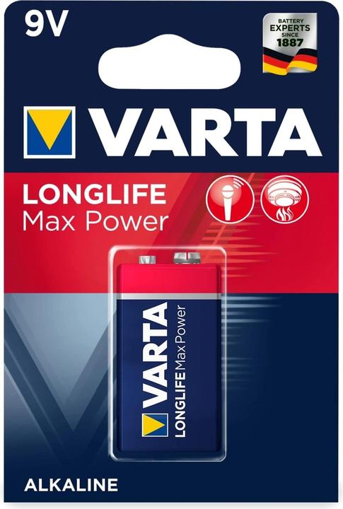 Varta Longlife Max Power (1 pcs., 9V Block, 640 mAh)