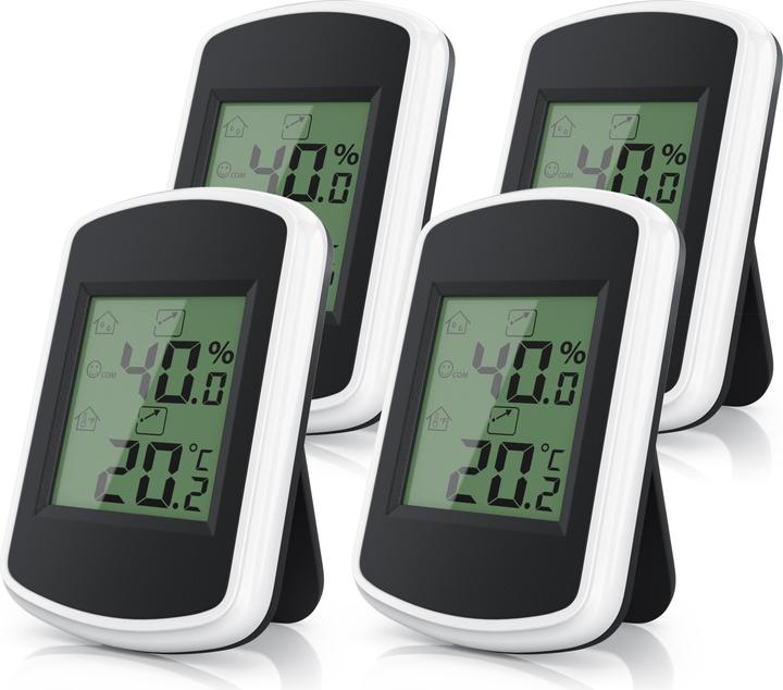 Bearware 4x Wetterstation, Innenwetterstation, Thermometer Hygrometer, Temperatur Luftfeuchtigkeit Messgerät