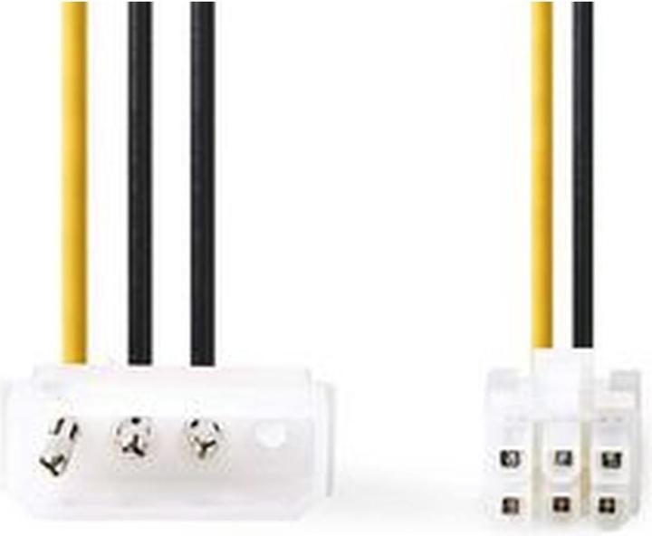 Produktbild Nedis Interne Stromkabel Molex Stecker PCI Express Stecker Vergoldet 0.20 m rund PVC Gelb/Schwarz Pl (15 cm)