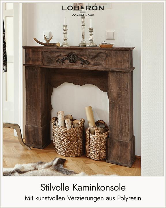 Actual product image Loberon Margaux fireplace console (102 x 21 x 97 cm)