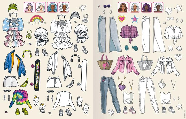 Produktbild Ravensburger Mein Ausmalstickerbuch Barbie - Anziehpuppen