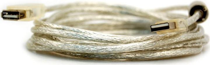 Produktbild Aquatuning USB 2.0 Verlängerung, St/Bu Typ A, transparent, mit Ferritke (5 m, USB 2.0)