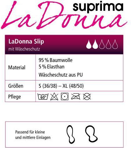 Actual product image Suprima La Donna le slip féminin avec protection des vêtements blanc (1 x, S, XL)