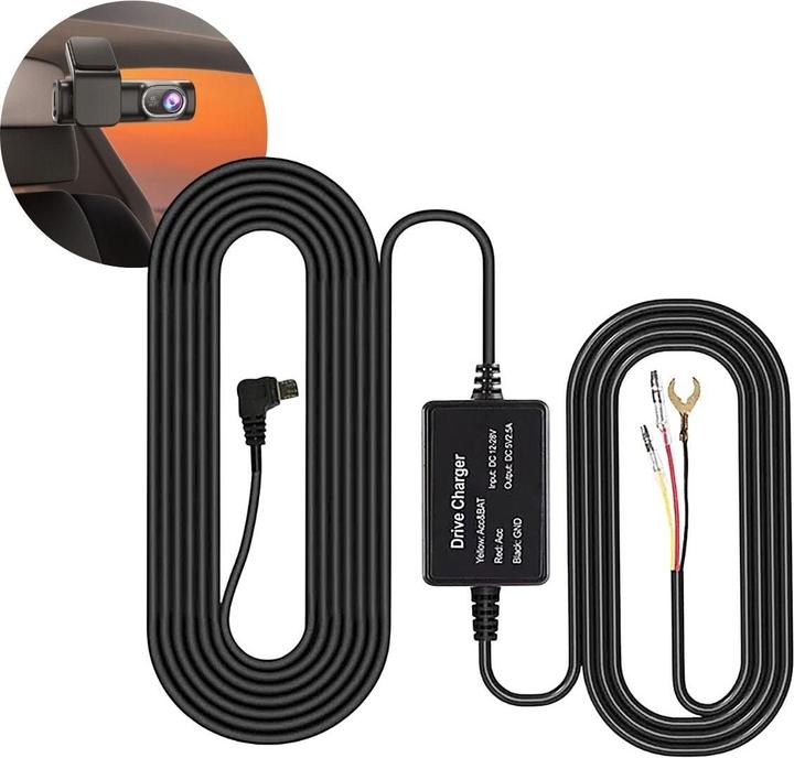 Hermex Hardwire-Kit für Dashcam Einbau-Kit für Dauerstrom Stromanschluss-Set