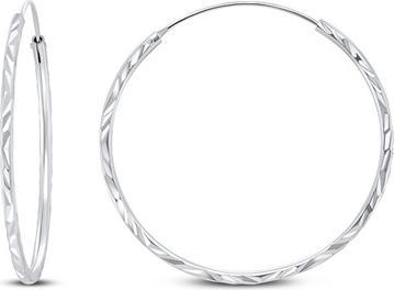 Brilio Silver - Timeless silver round earrings EA01 - Diameter : 2.5 cm