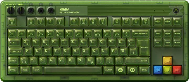 8bitdo Mechanical Keyboard Xbox Ed ISO (QWERTZ) (DE, Kabelgebunden, Kabellos)