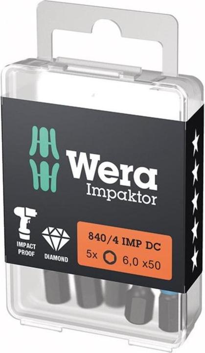 Produktbild Wera Bit 840/4 IMP DC 6 mm Länge 50 mm 1/4 ″ E6,3 Impaktor, DC (6 mm)