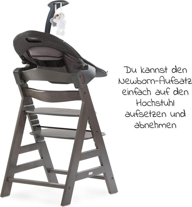 Actual product image Hauck Highchairs Alpha Charcoal Selectline Newborn Set Deluxe - 4 pcs. (Highchair)