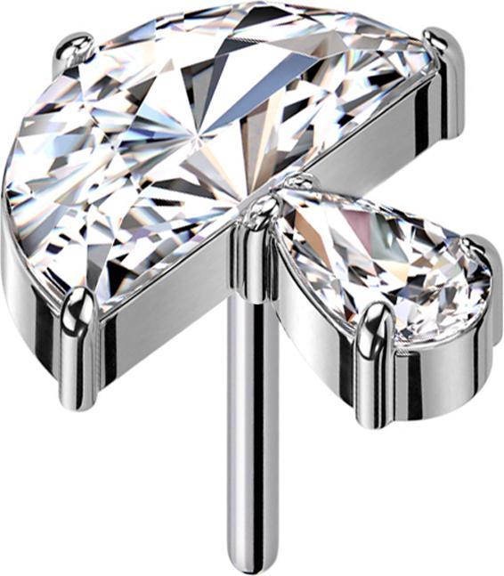 Produktbild Star Piercing Threadless silber Pilz Kristall silber (ohne Messing, Titan)