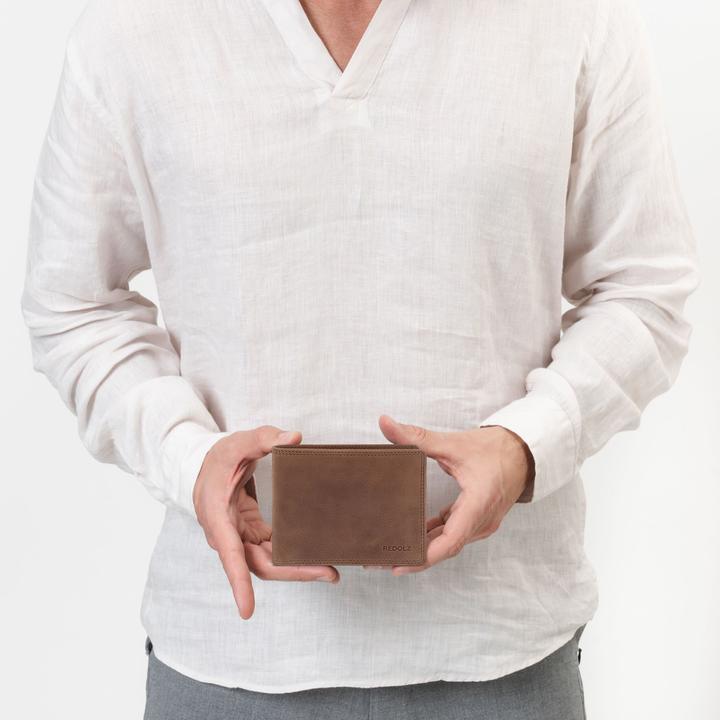 Image du produit Redolz Leather Essentials Portefeuille en cuir avec protection RFID 12 cm