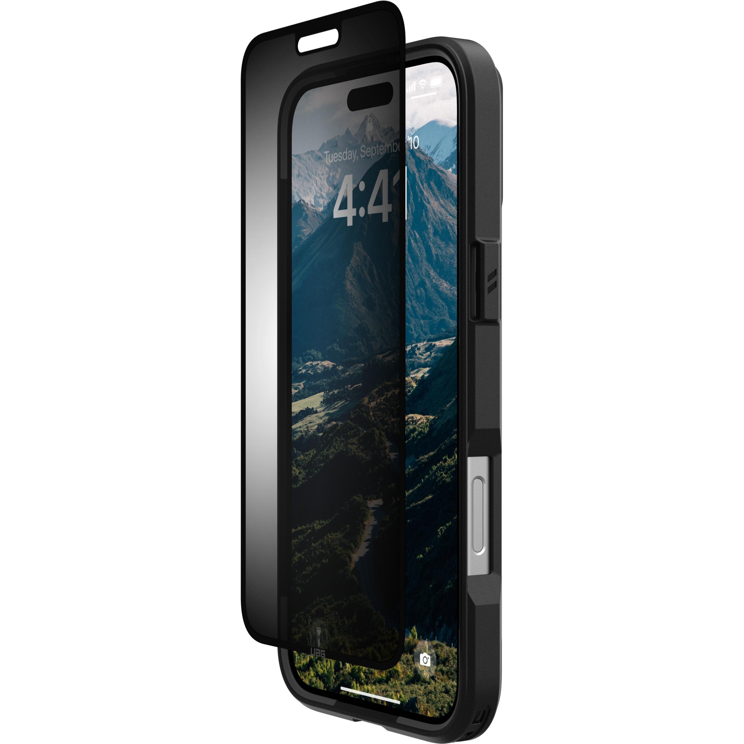 UAG Removable Privacy Eco (1 Stück, Apple iPhone 16 Plus), Smartphone Schutzfolie, Grau