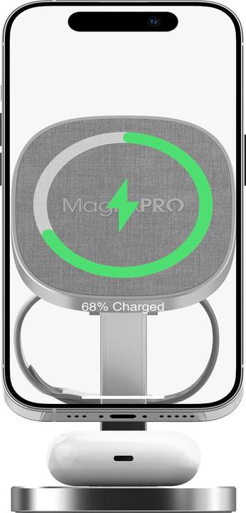 Immagine prodotto Xlayer Stazione di ricarica induttiva MagFix Pro 3 in 1, grigio, 15 watt (15 W)