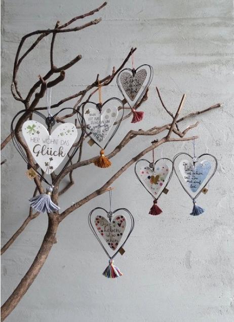 Produktbild Good Old Friends Schmuckherzen "Grossartig" von (Alutag und Tassel, Aufhängung, Herzen aus Draht mit bedrucktem Papier)