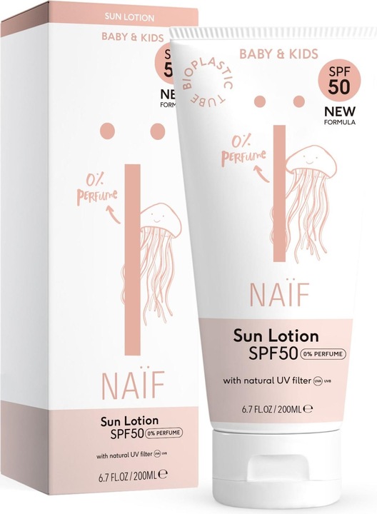 Actual product image Naïf Baby & Kids Suncreen (Sun lotion, SPF 50, 200 ml)