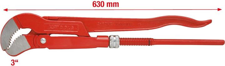 Produktbild KS Tools Eckrohrzange, 45° gewinkelt, stufenlos verstellbar, für Rohrdurchmesser 3" (650 mm)