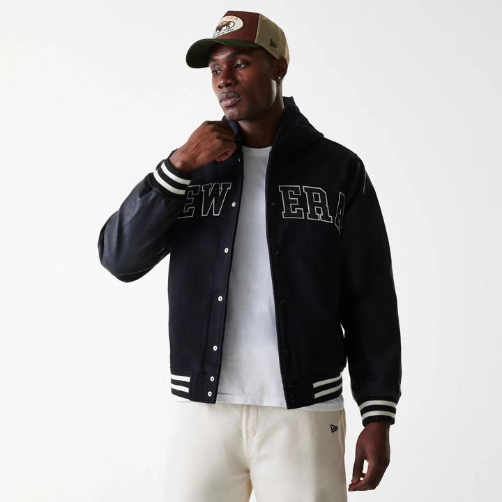 Actual product image New Era Varsity College Hooded Jacke - BRAND PATCHES - L (L)