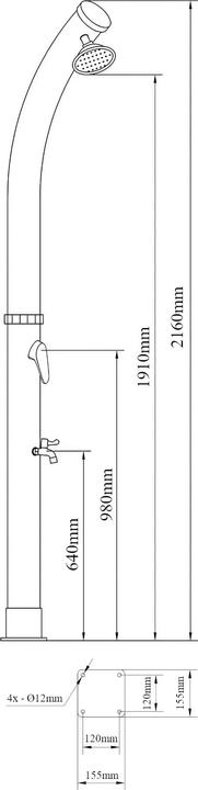 Actual product image Casa.Pro Solardusche Kebomi 216 cm 18 L