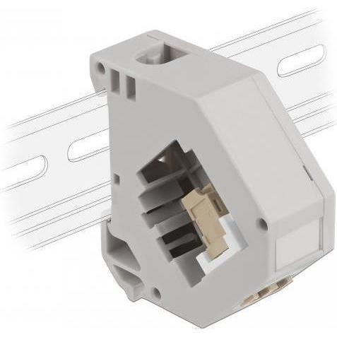 Delock Hutschienenadapter mit Keystone LC Duplex Buchse zu LC Duplex Buchse beige, Elektronikkabel + Stecker, Beige
