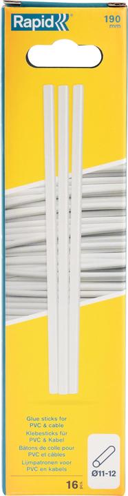 Actual product image Rapid PVC & cable glue sticks Ø12x190mm 16 pieces