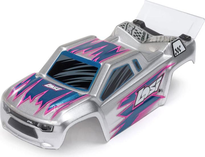 Actual product image Losi Micro-T 2S 1/28 2WD RTR Stadium Truck (Akku & Ladegerät enthalten), Silber (RTR Ready-to-Run)