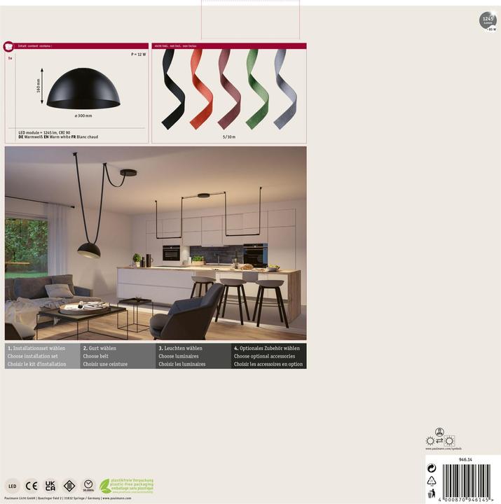 Image du produit Paulmann Gurt-System ULine Pendel Bol (1245 lm)