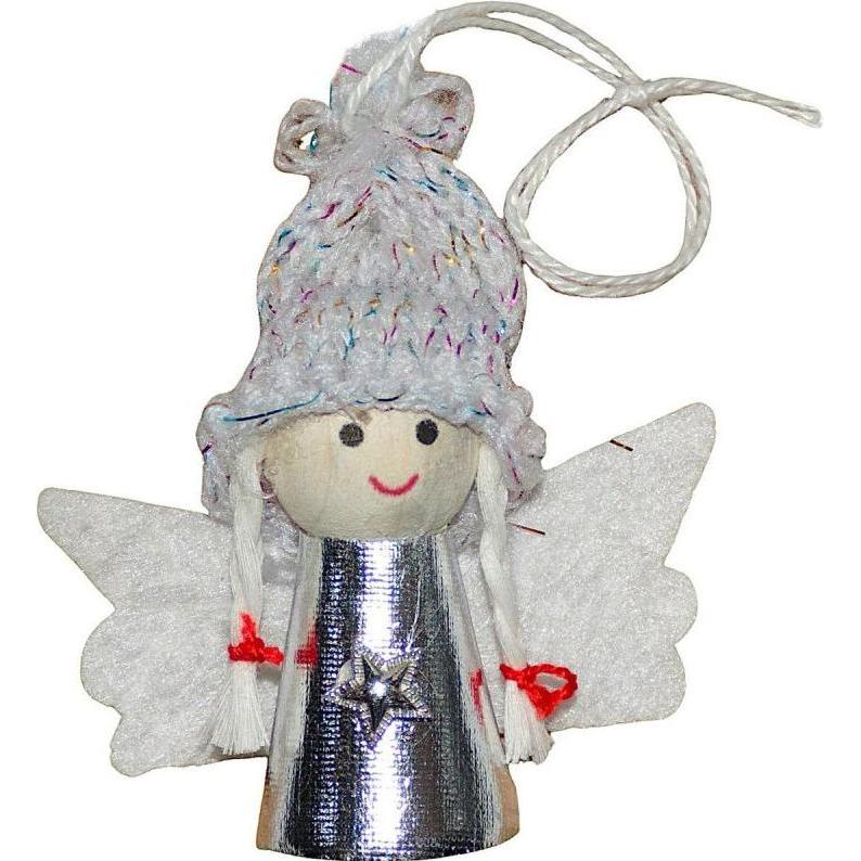 Saska Garden, Decorazioni per albero di Natale, Zawieszka aniołek świąteczny srebrny 7cm
