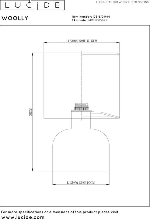 Produktbild Lucide WOOLLY - Tischlampe - Ø 16 cm - 1xE14 - Ockergelb 10516/01/44 (E14)