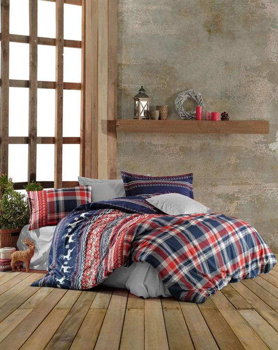 Productafbeelding L'essentiel Xmas Deer Plaid King Quilt Cover Set FR (220 x 240 cm)