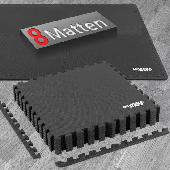 Produktbild Miweba Bodenschutzmatte BS-100 8er Set 62x62cm Anthrazit (1.20 cm)