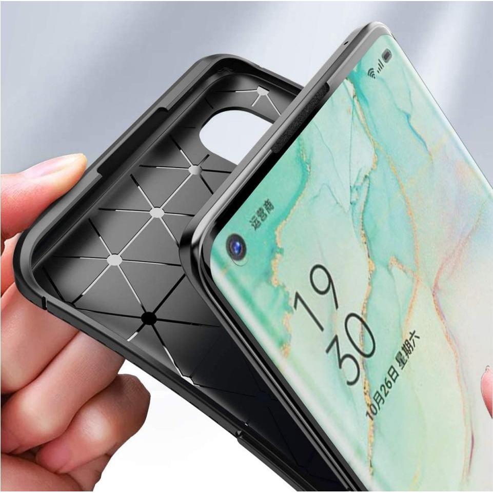 Thumbnail - Screenguard Oppo Find X2 Neo Hülle Carbon Design TPU Case (Oppo Find X2 Neo), Smartphone Hülle, Schwarz