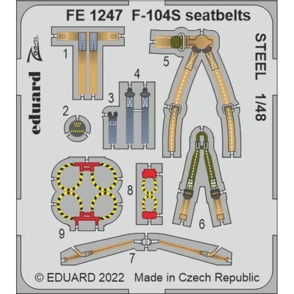 Eduard F-104S seatbelts STEEL for KINETIC