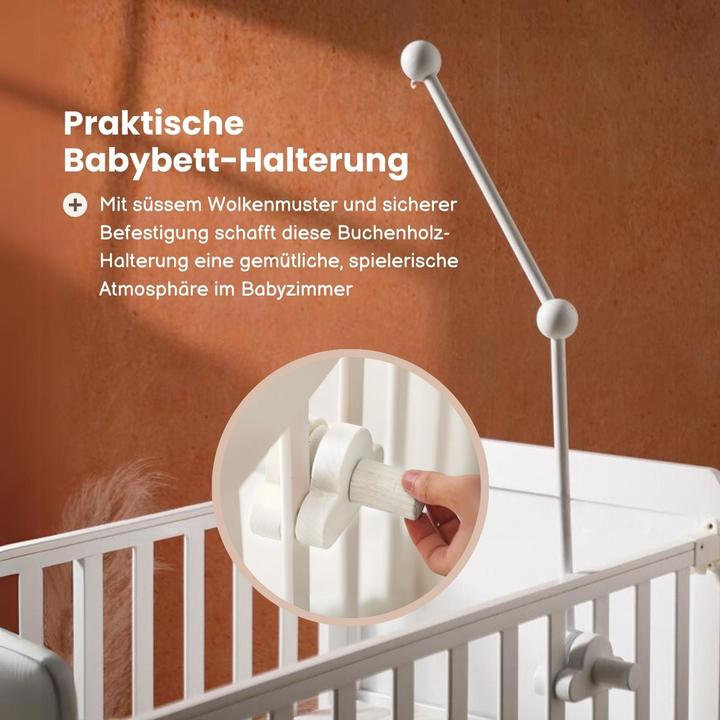 Image du produit Hermex Mobile Halterung Babybett Wolken Glockenhalter Spieluhr Arm