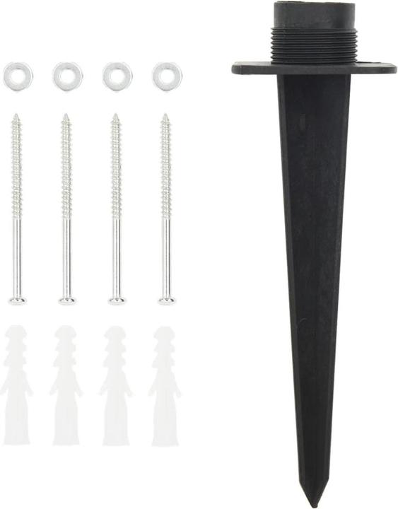 Produktbild vidaXL Aussensteckdose mit Lampe und Erdspiess 2-fach 16 x 16 x 39,5cm (2x, CEE 7/3)