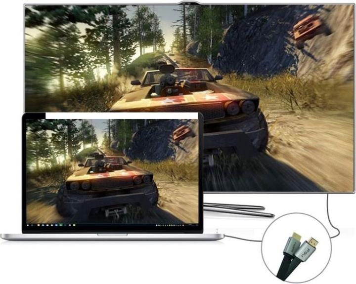 Immagine prodotto Hermex Cavo piatto HDMI 2.0 4K 2 m placcato oro (2 m)