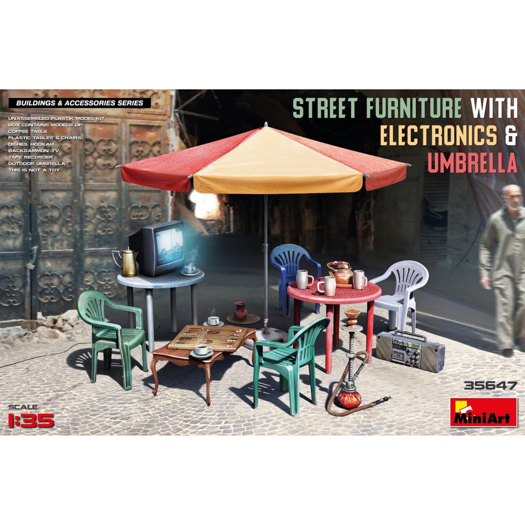 Thumbnail - Mini art Street Furniture With Electronics & Umbrella