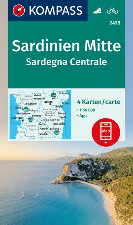 Actual product image Hiking map set 2498 Sardinia Centre / Sardegna Centrale (4 maps) 1:50,000